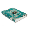 Leather Green Peace with Lock Notebook (7x5 )