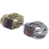 Multi-Bead Bangle bracelet Wooden Clasp - Assorted Gold Bronze
