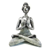 Yoga Lady Figure - Silver and White 24cm