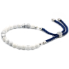 Silver Plated 925 Gemstone Navy String Bracelet - White Howlite