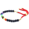 Gold Plated 18K Gemstone Royal String Bracelet - Lava Stone Chakra
