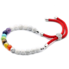 Silver Plated 925 Gemstone Royal Red String Bracelet - White Howlite Chakra
