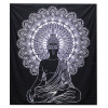 Double Cotton Bedspread Wall Hanging - Buddha BandW
