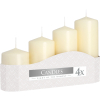 Set of 4 Pillar Candles 50mm (11 16 22 33H) - Ivory
