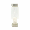 Crystal Infused Glass Water Bottle - Cleansing Clear Quartz - Chips