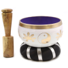 Yin and Yang Singing Bowl Set- White Purple 10.7cm