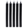 Solid Colour Dinner Candles - Rustic Black - Pack of 5
