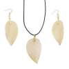 Necklace and Earring Set - Bravery Leaf - Gold