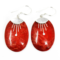 Silver Earrings 925 - Oval decor