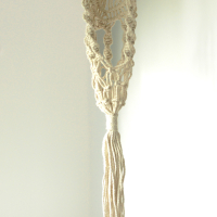 Macrame Pot Holder - Long With Rattan Hoop