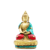 Brass Buddha Figure - Amitabha - 9. 5 cm