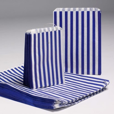 10X14 in. Candy Stripe Bags (1000) Blue