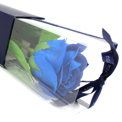 Soap flower Single Rose - Blue Rose
