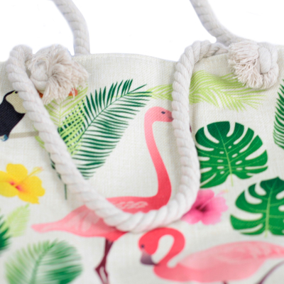 Rope Handle Bag - Flamingo and More