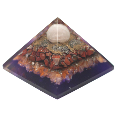 Lrg Orgonite Pyramid 80mm - Peacock