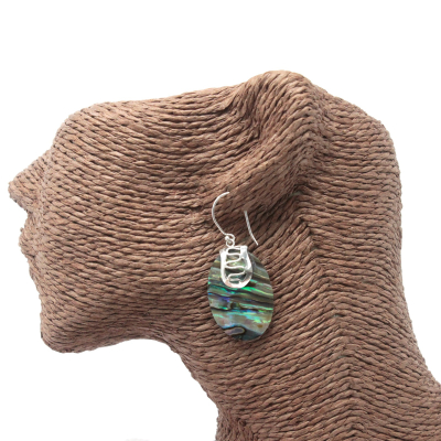 Shell and Silver Earrings - Abalone