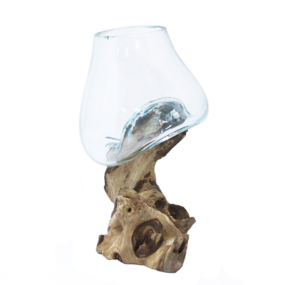 Melted Glass on Wood - Medium Bowl