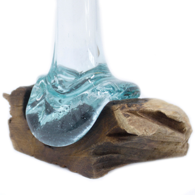 Melted Glass on Wood - Vase