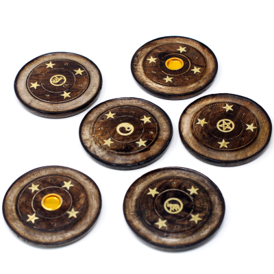Mango Wood Disc 10cm (Cone and Incense)