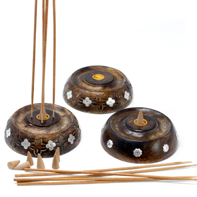 Cone and Stick Burner- Asst Design - Mango Wood