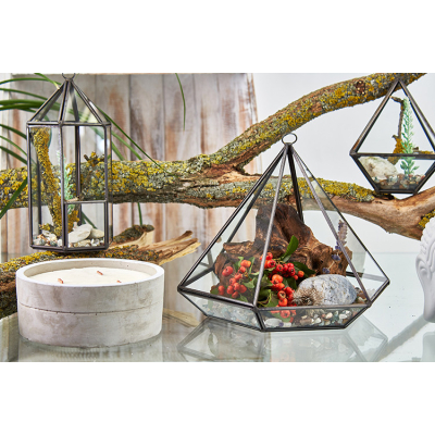 Glass Terrarium - Large Diamond