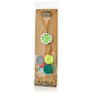 Aromatherapy Diffuser Necklace - Four Leaf Clover 30mm