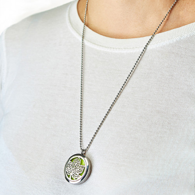 Aromatherapy Diffuser Necklace - Leaf 30mm
