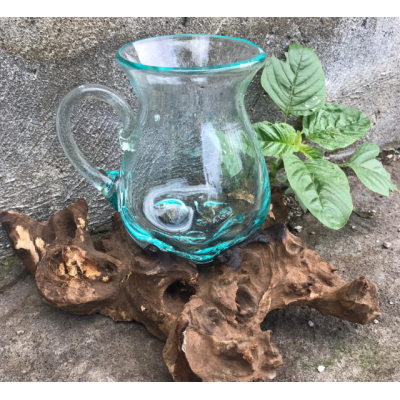 Melted Glass on Wood- Water Jug