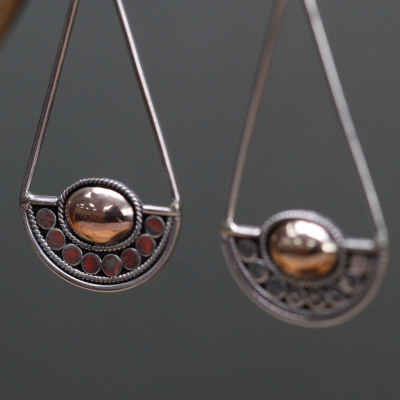 Silver and Gold Earring - Luna Balance
