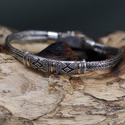 Silver and Gold Bracelet - Unisex Single Chain