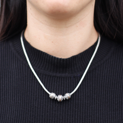 Silver and Gold Necklace -Tri