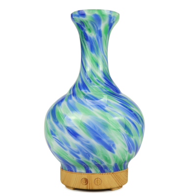 Aroma Atomiser - Glass Vase Blue and Green Uk Plug