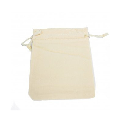 Quality Velvet Pouch - Ivory 10x12cm