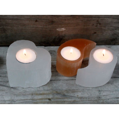 Selenite Ying Yang Candle Holder