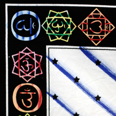 Hand brushed Cotton Wall Art - Chakra Buddha