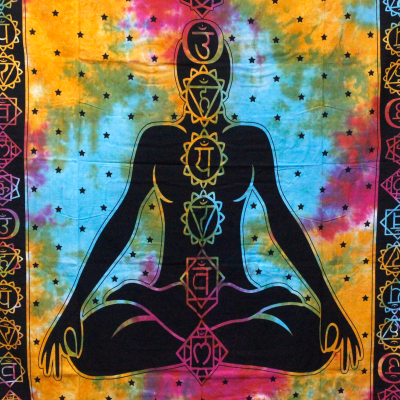 Double Cotton Bedspread Wall Hanging - Chakra Buddha