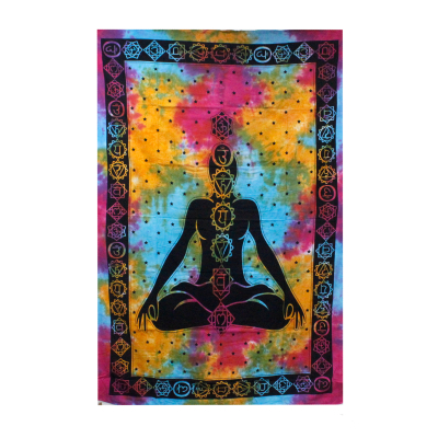Double Cotton Bedspread Wall Hanging - Chakra Buddha