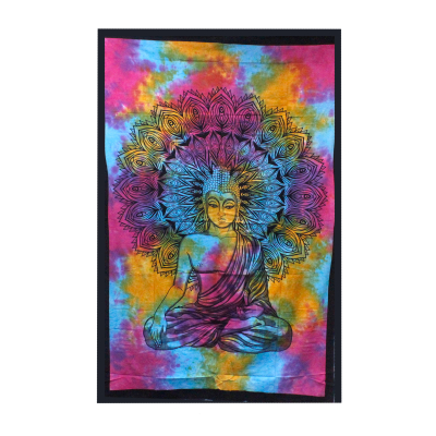 Double Cotton Bedspread Wall Hanging - Peaceful Buddha