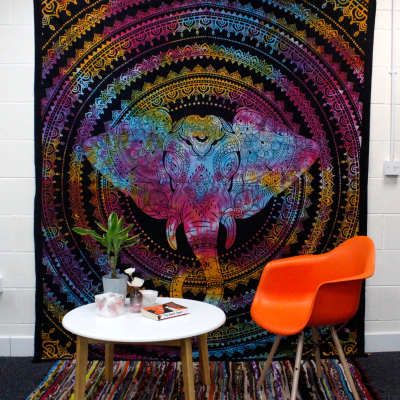 Double Cotton Bedspread Wall Hanging - Elephant Head