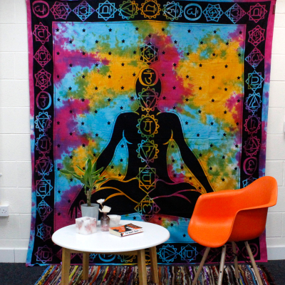Double Cotton Bedspread Wall Hanging - Chakra Buddha