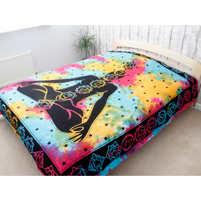 Double Cotton Bedspread Wall Hanging - Chakra Buddha