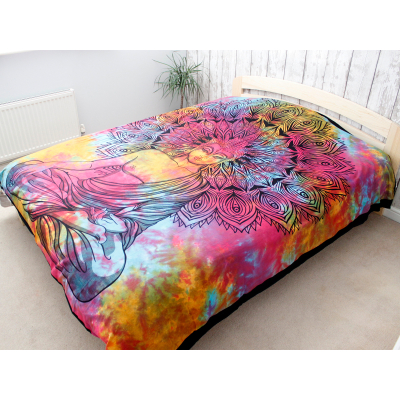 Double Cotton Bedspread Wall Hanging - Peaceful Buddha