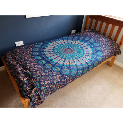 Single Cotton Bedspread Wall Hanging - Classic Mandala