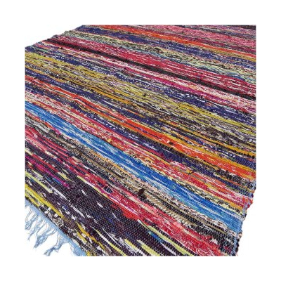 153 x 90cm Luxury Rag Rug - Blue