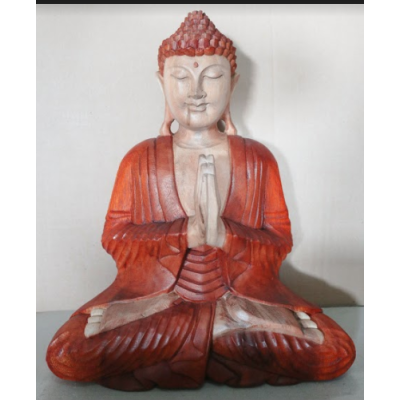 Hand Carved Buddha Statue - 40cm Welcome