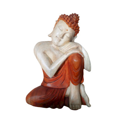 Hand Carved Buddha Statue - 30cm Thinking