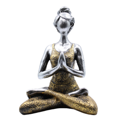 Yoga Lady Figure - Silver and Gold 24cm