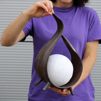 Natural Coconut Lamp - Chocolate Wrap over Twist