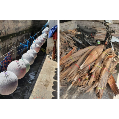 Natural Coconut Lamp - Whitewash Wrap over