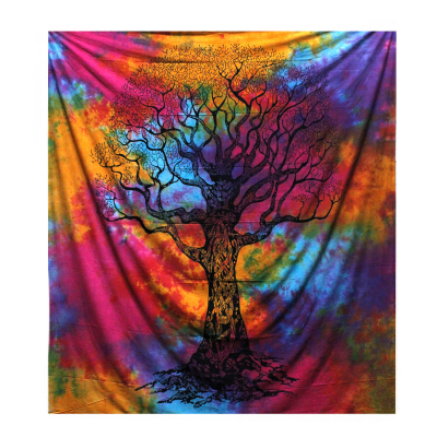 Double Cotton Bedspread Wall Hanging - Winter Tree